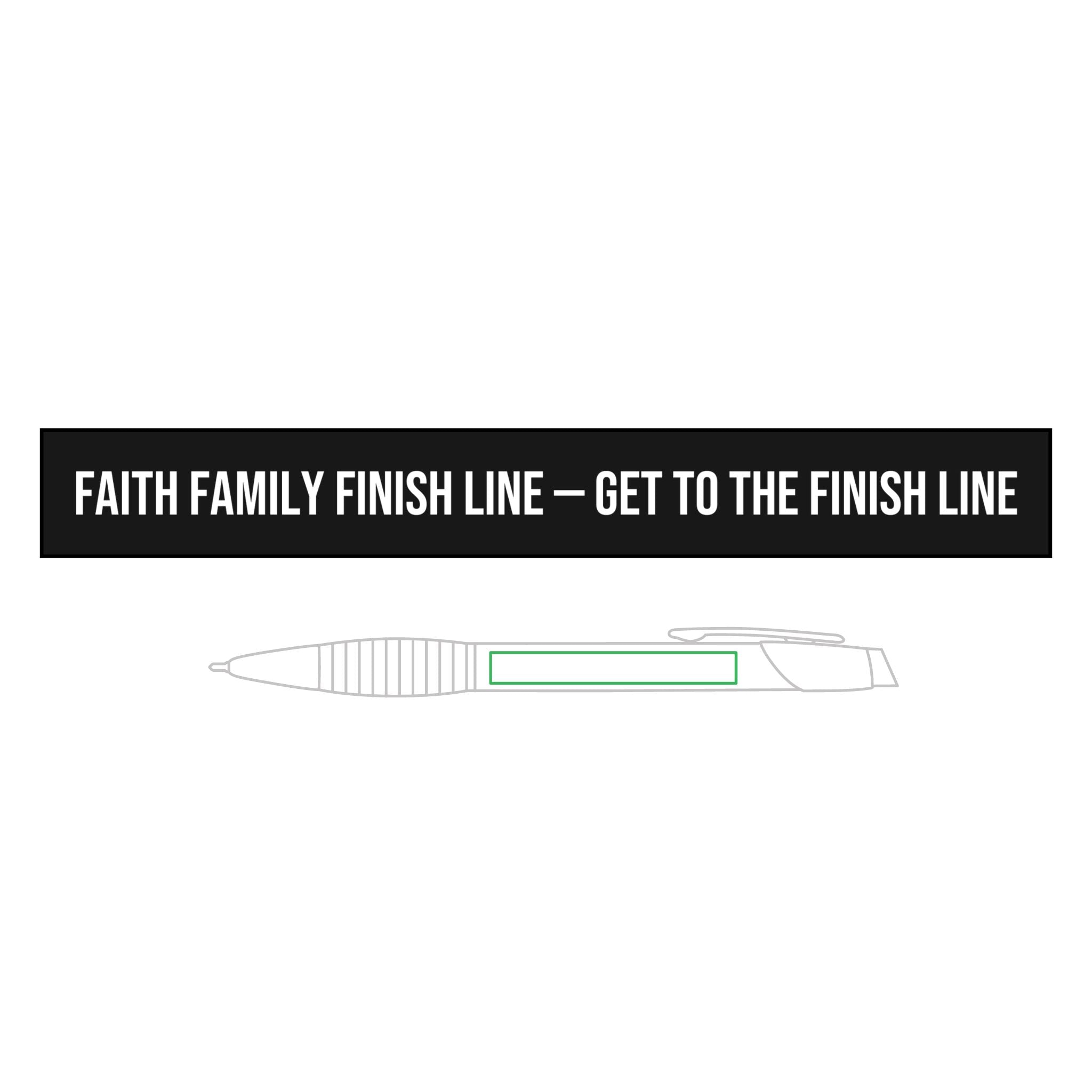 Faith Family Finish Line Pen — Engraved Brass
