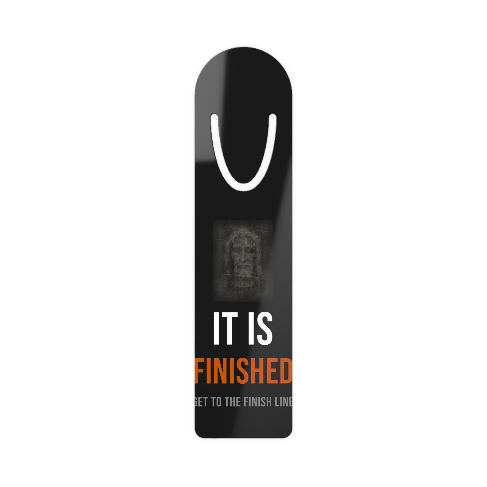 It Is Finished Bookmark — White/Orange