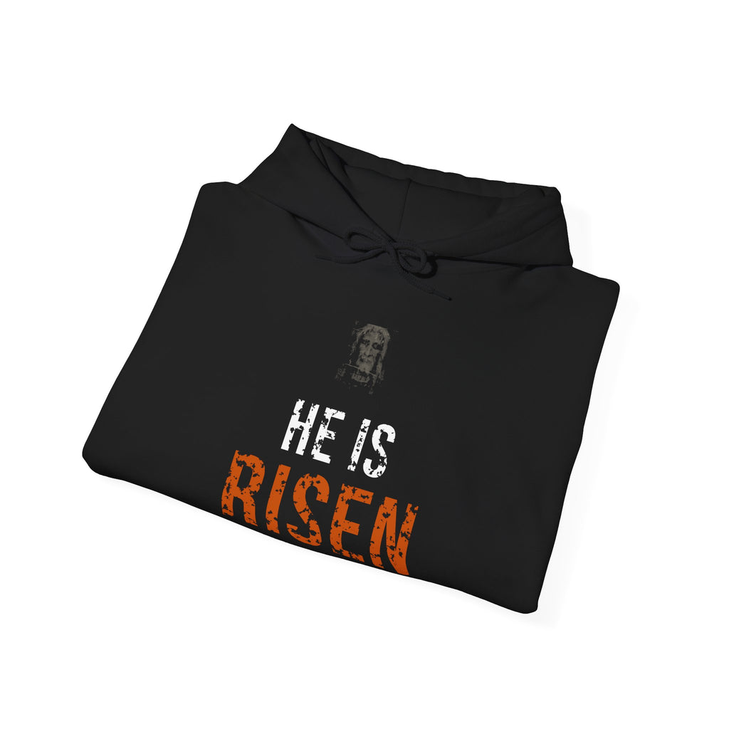 He Is Risen Hoodie — White/Orange