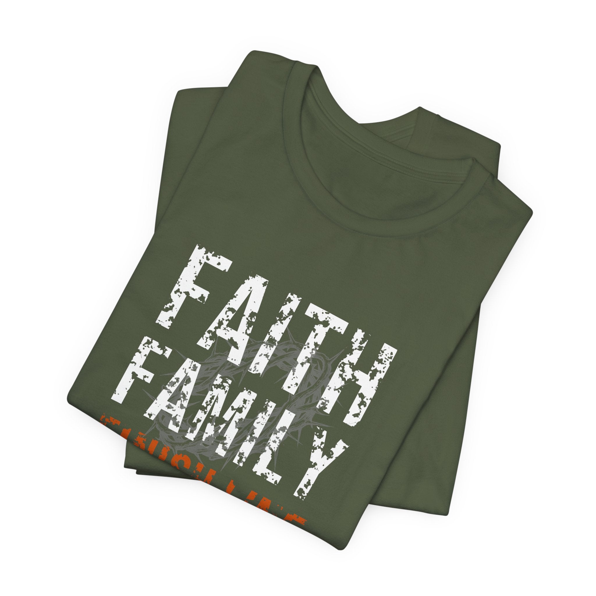 Faith Family Finish Line Tee — White/Orange