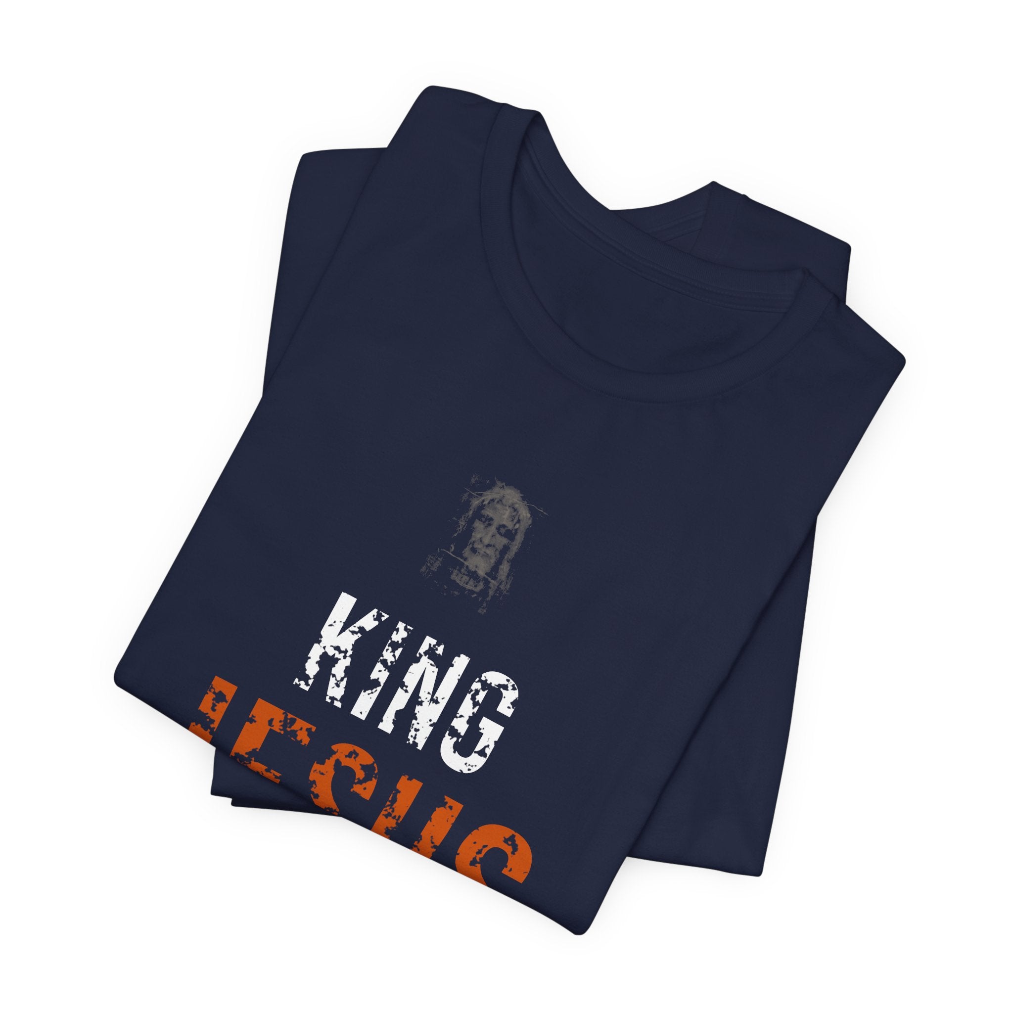 King Jesus Tee — White/Orange