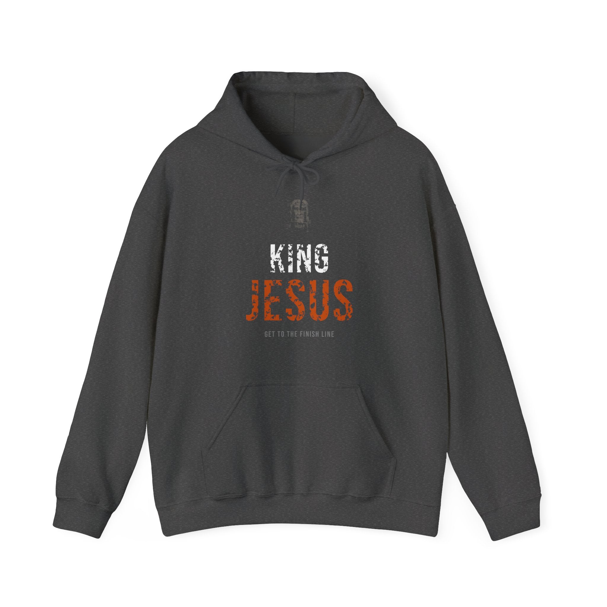 King Jesus Hoodie — White/Orange