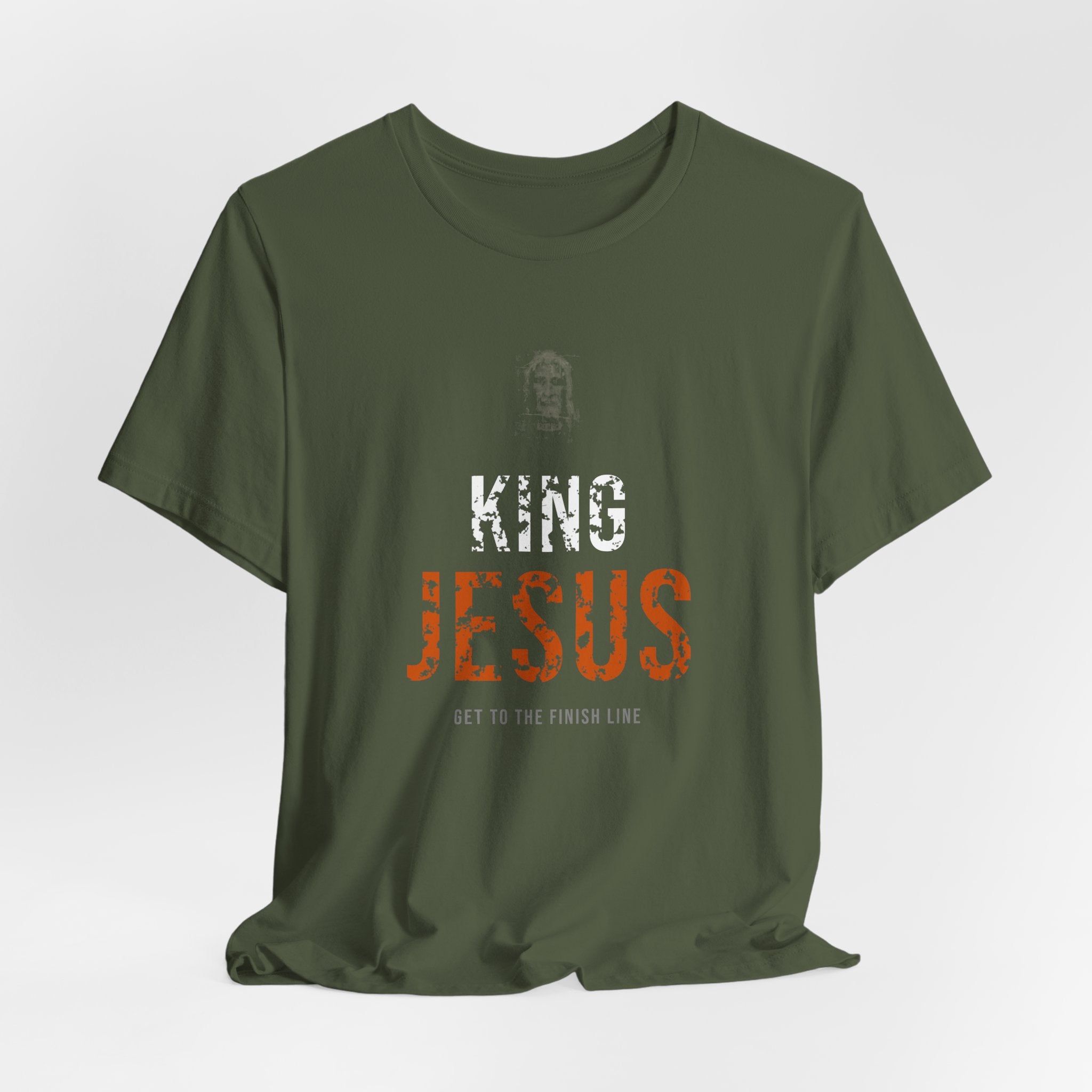 King Jesus Tee — White/Orange