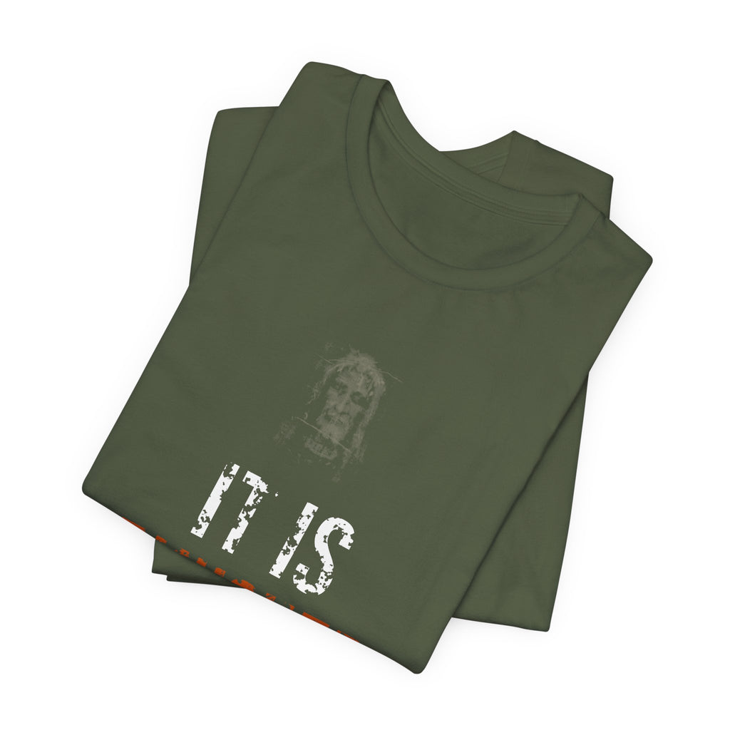 It Is Finished Tee — White/Orange
