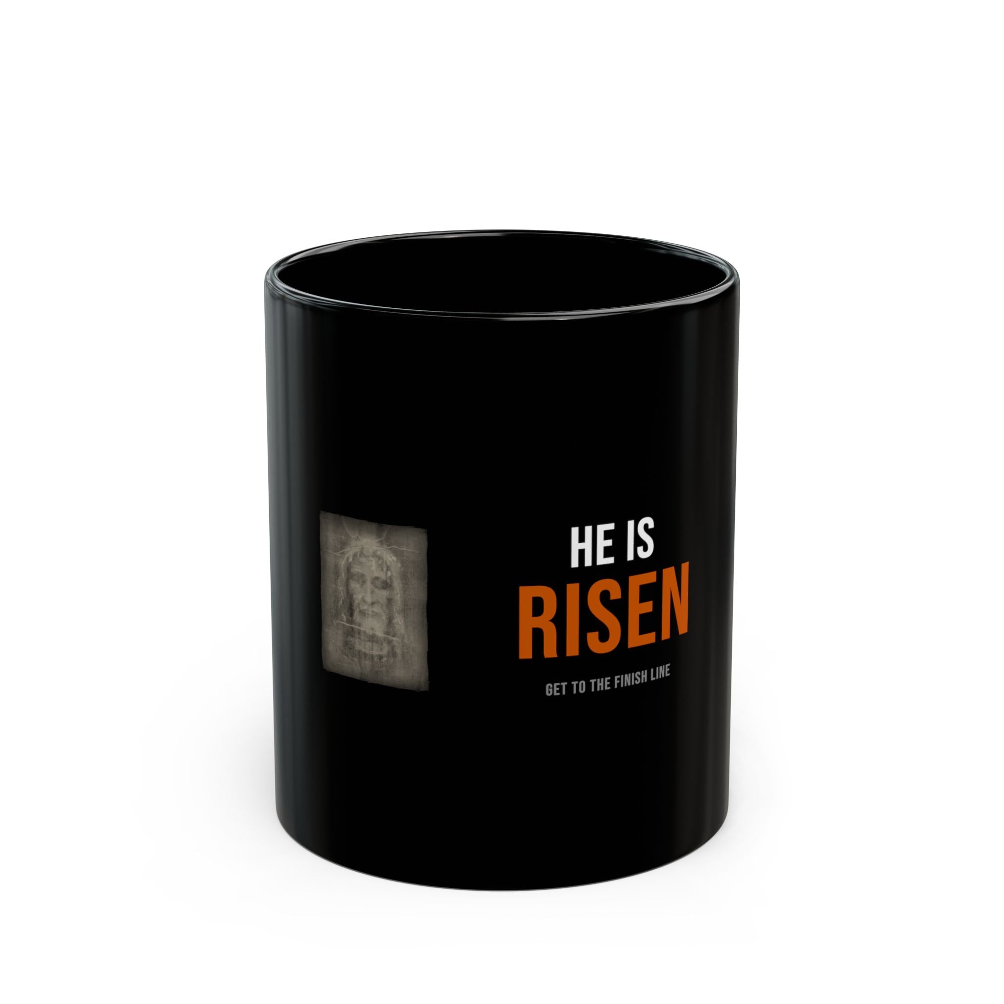 He Is Risen Mug — White/Orange
