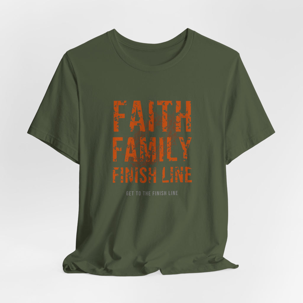 Faith Family Finish Line Tee — Burnt Orange