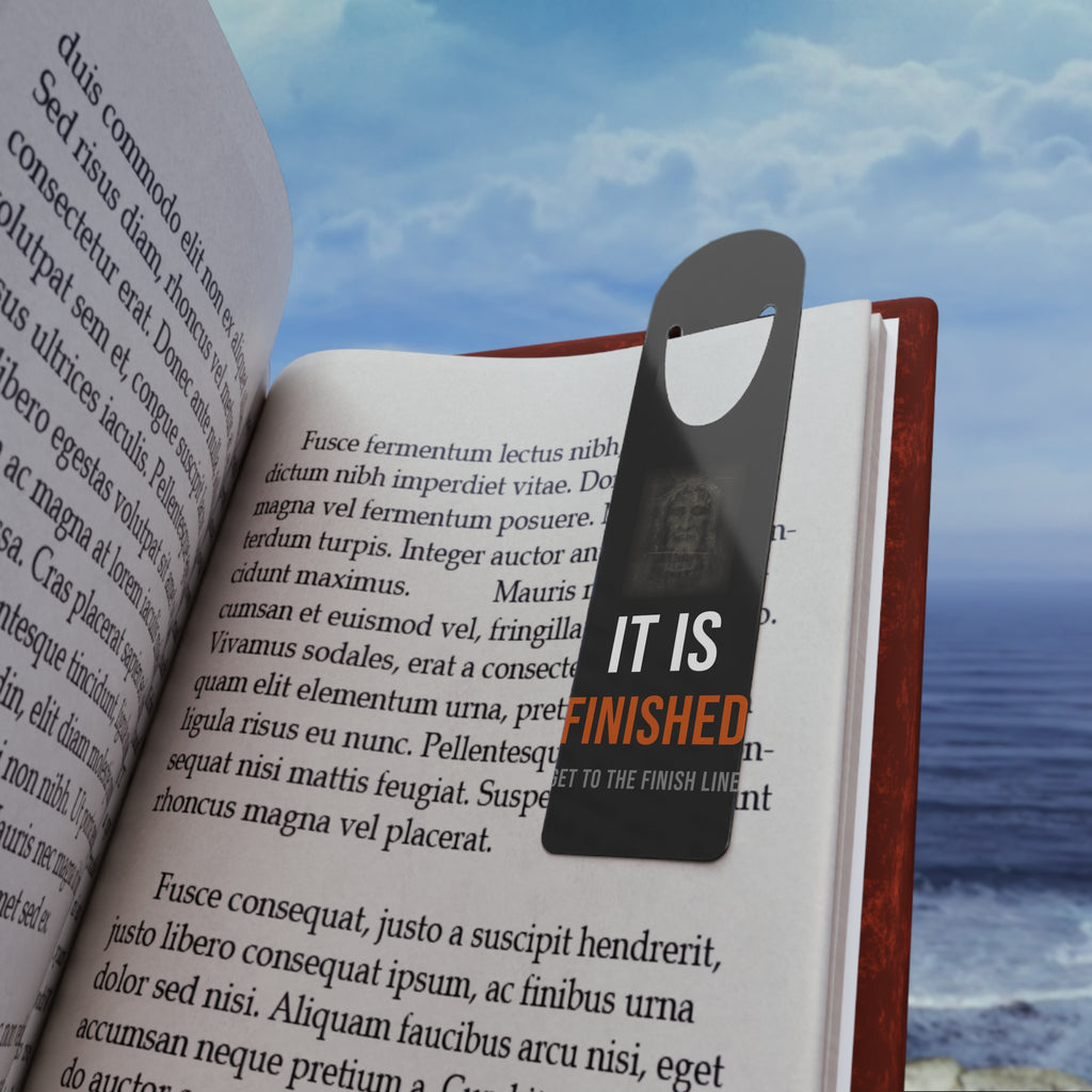 It Is Finished Bookmark — White/Orange
