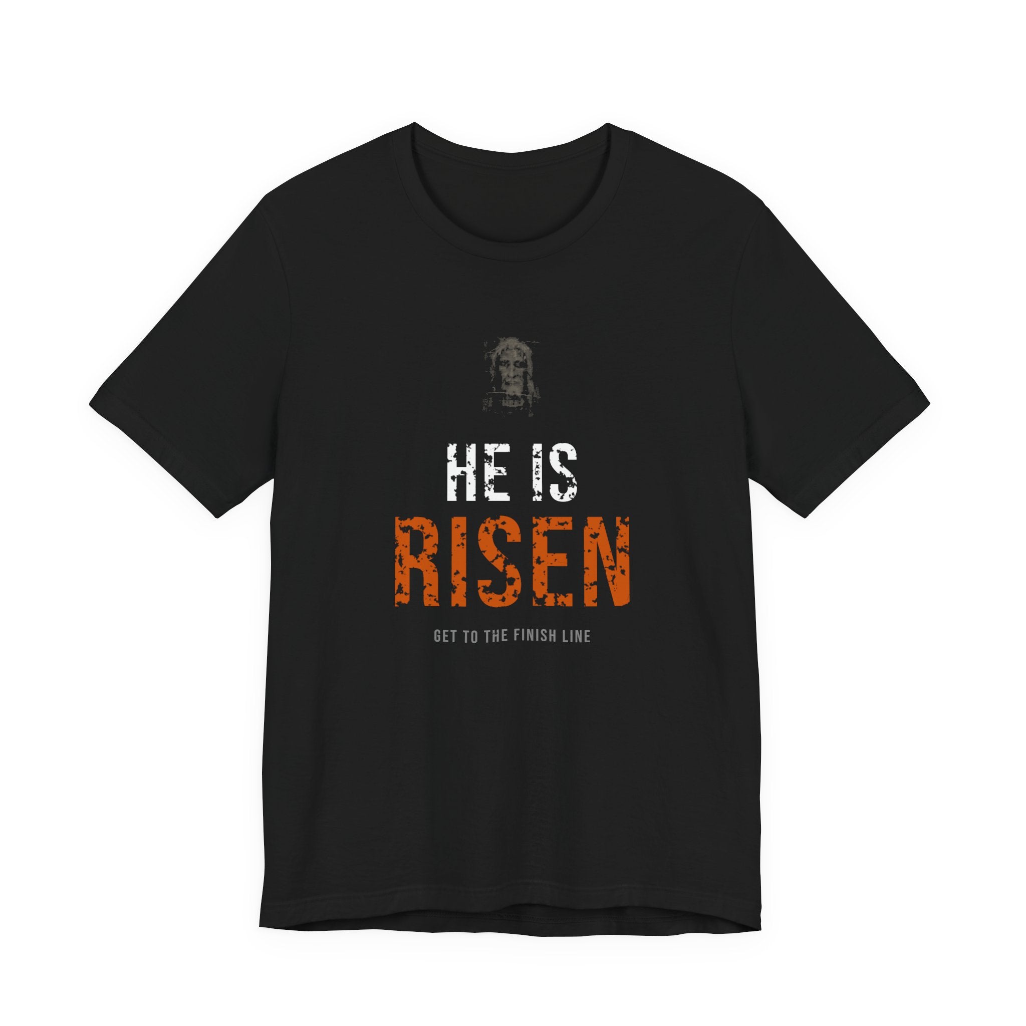 He Is Risen Tee — White/Orange