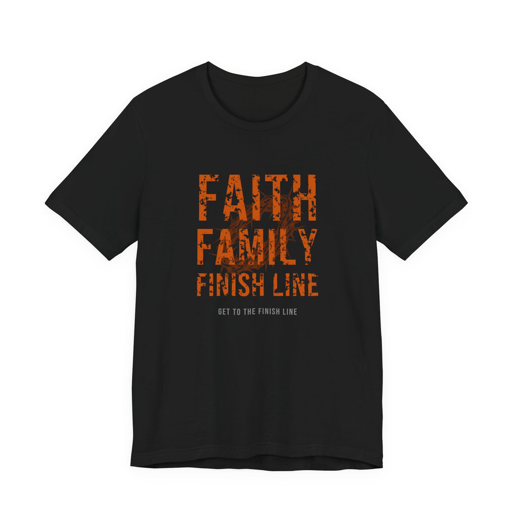 Faith Family Finish Line Tee — Burnt Orange