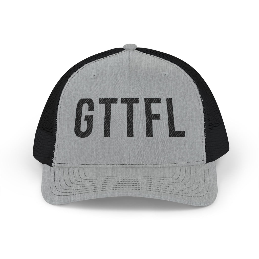 GTTFL Trucker Hat — Black Stitch on Heather Grey