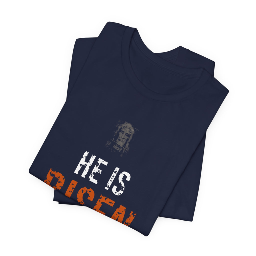 He Is Risen Tee — White/Orange
