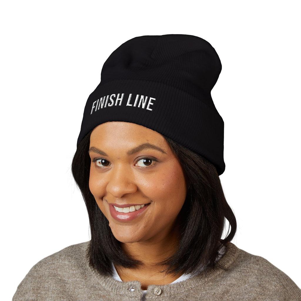 Finish Line Beanie — Embroidered Cuff
