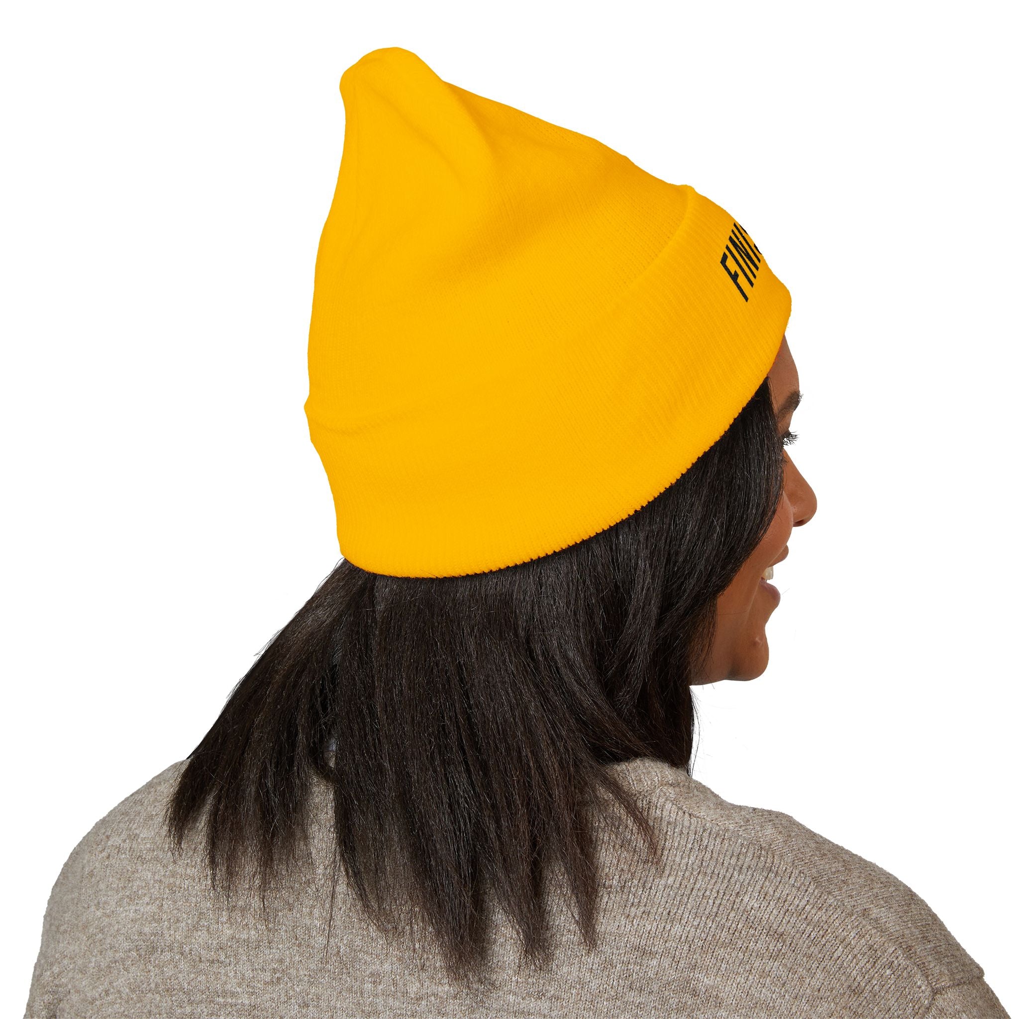Finish Line Beanie — Black Stitch
