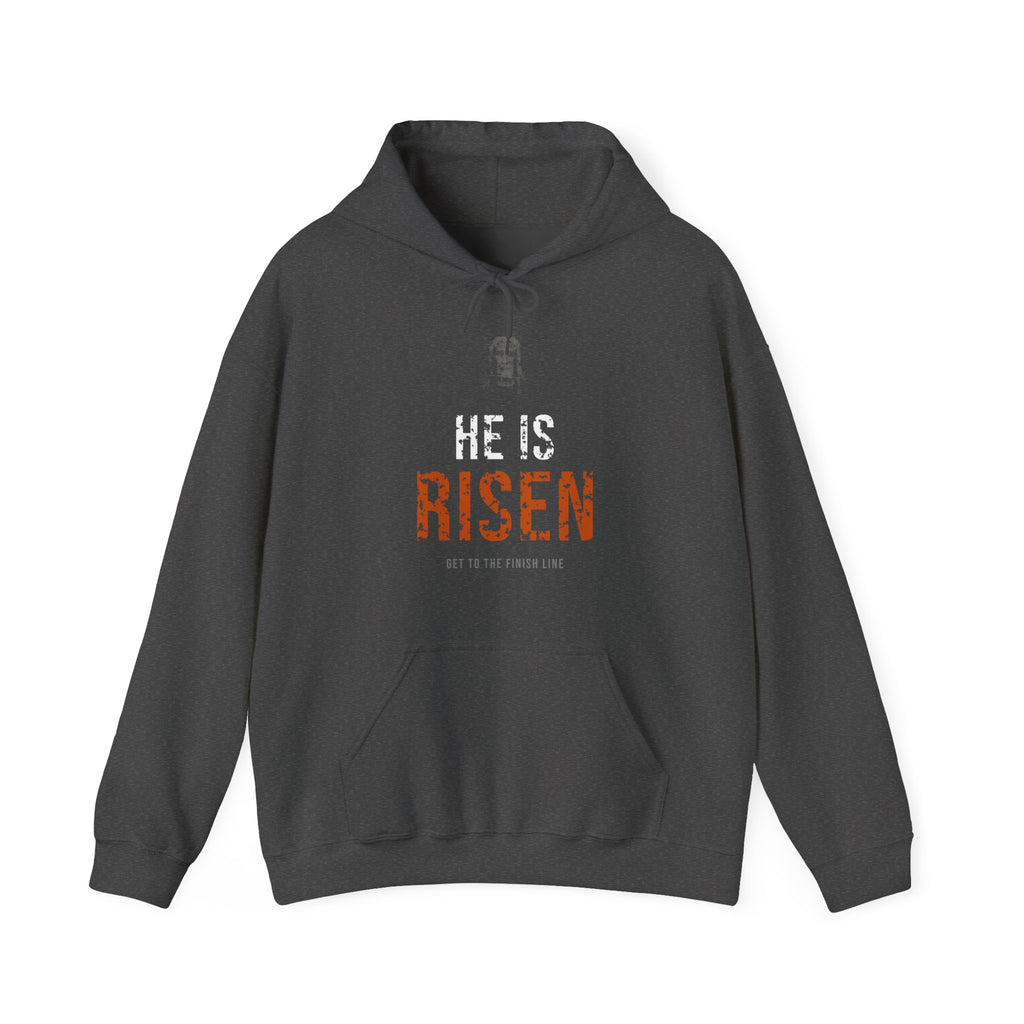 He Is Risen Hoodie — White/Orange