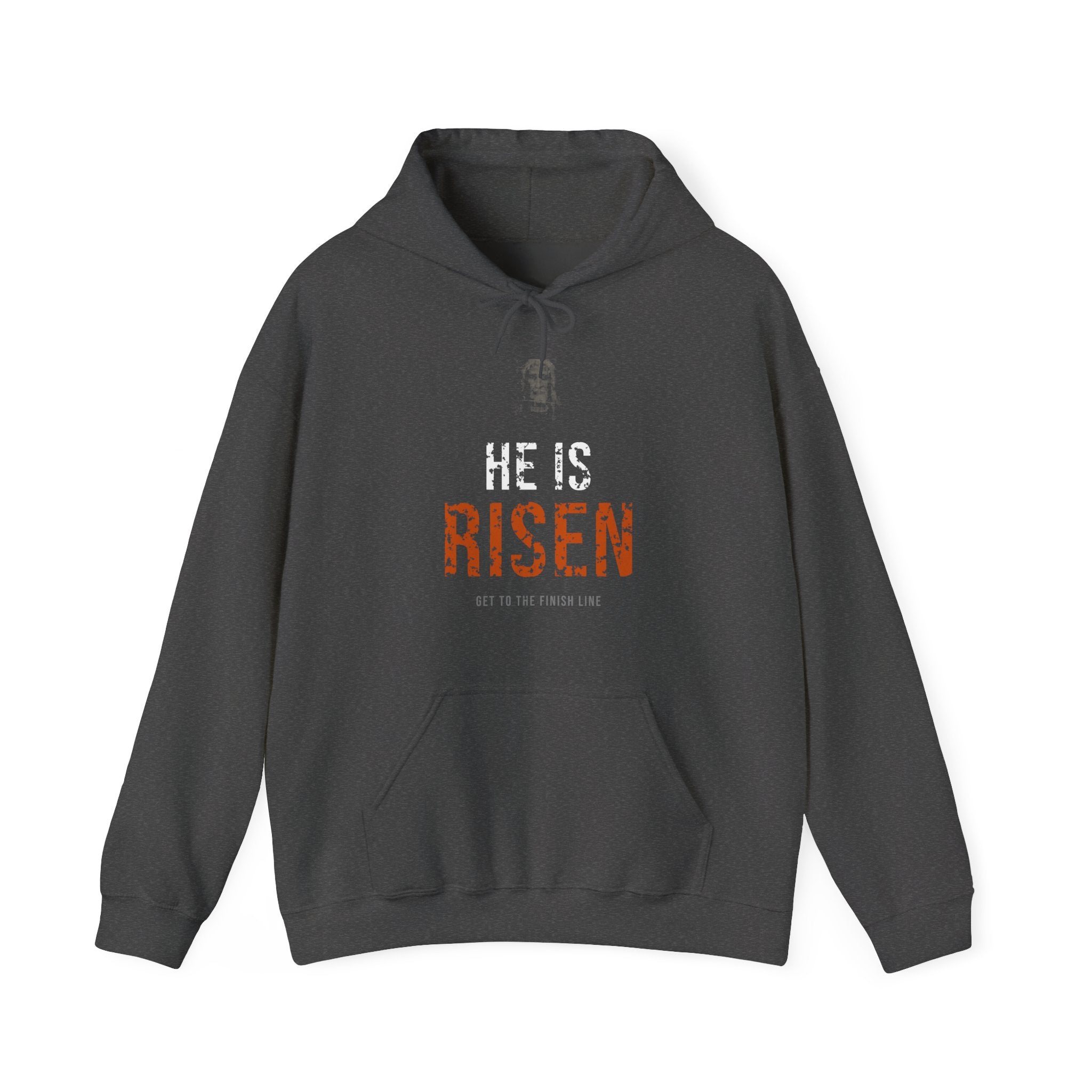 He Is Risen Hoodie — White/Orange