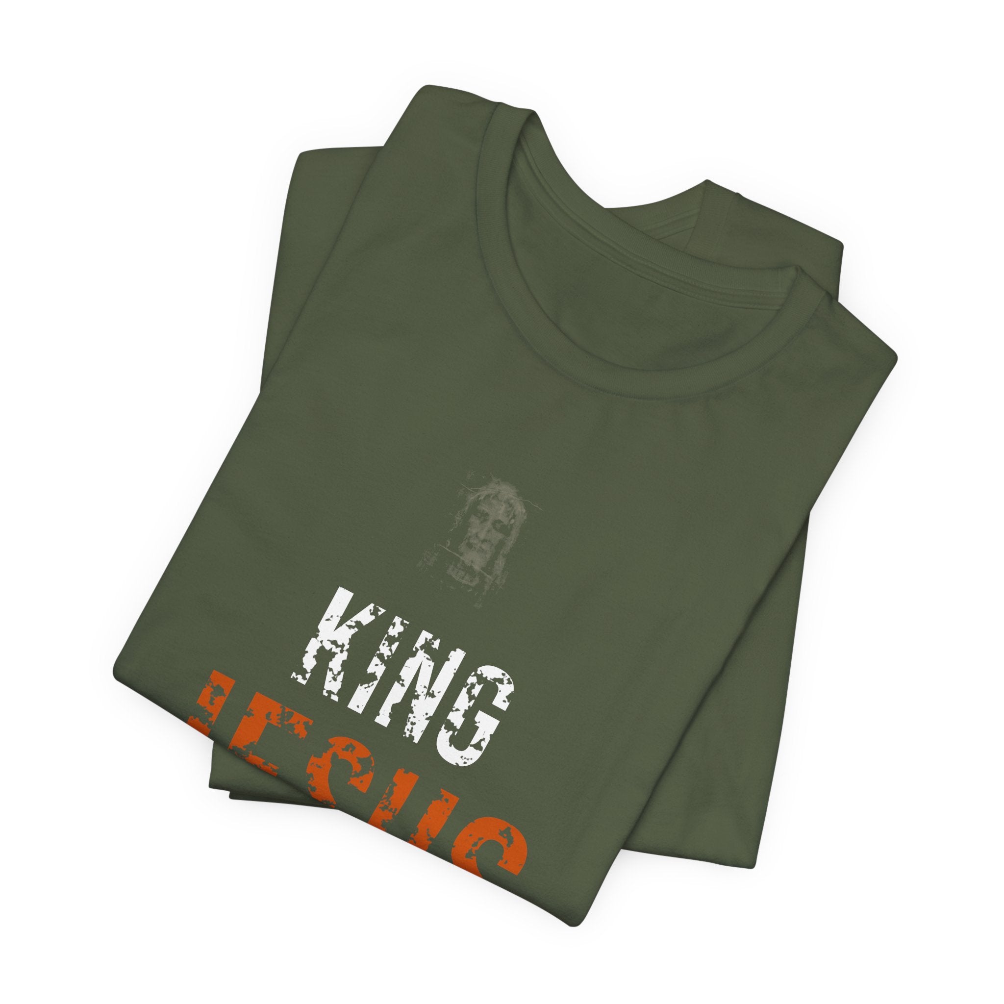 King Jesus Tee — White/Orange