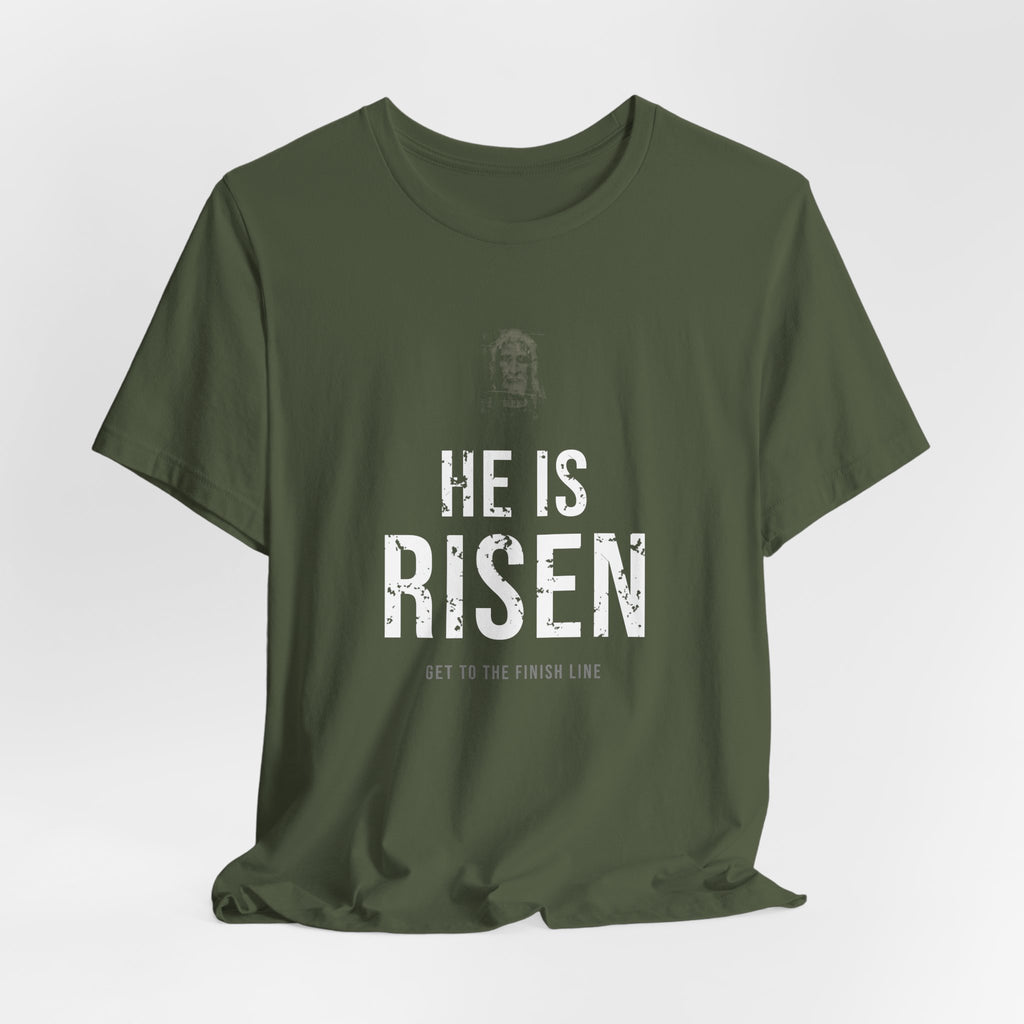 He Is Risen Tee — White
