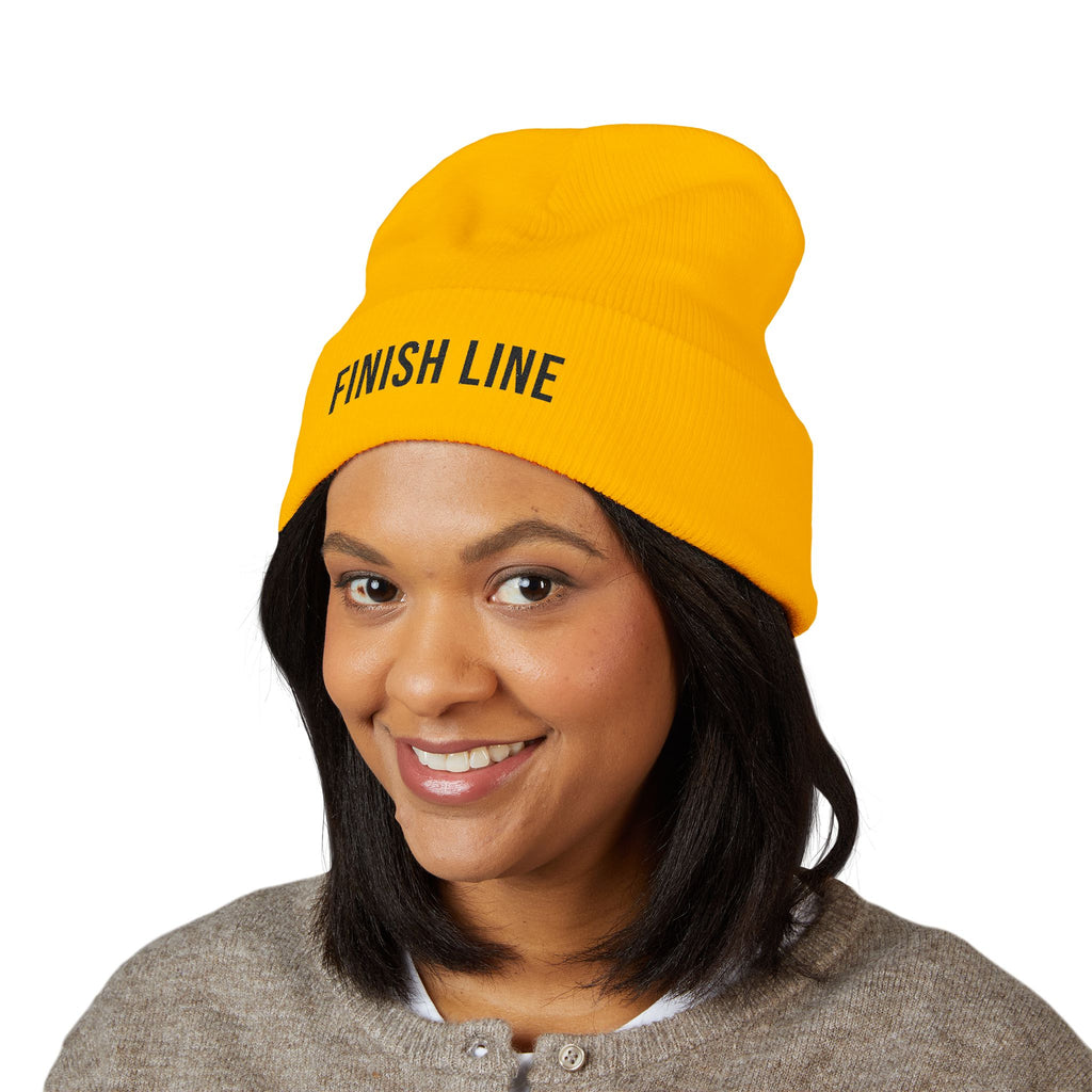 Finish Line Beanie — Black Stitch