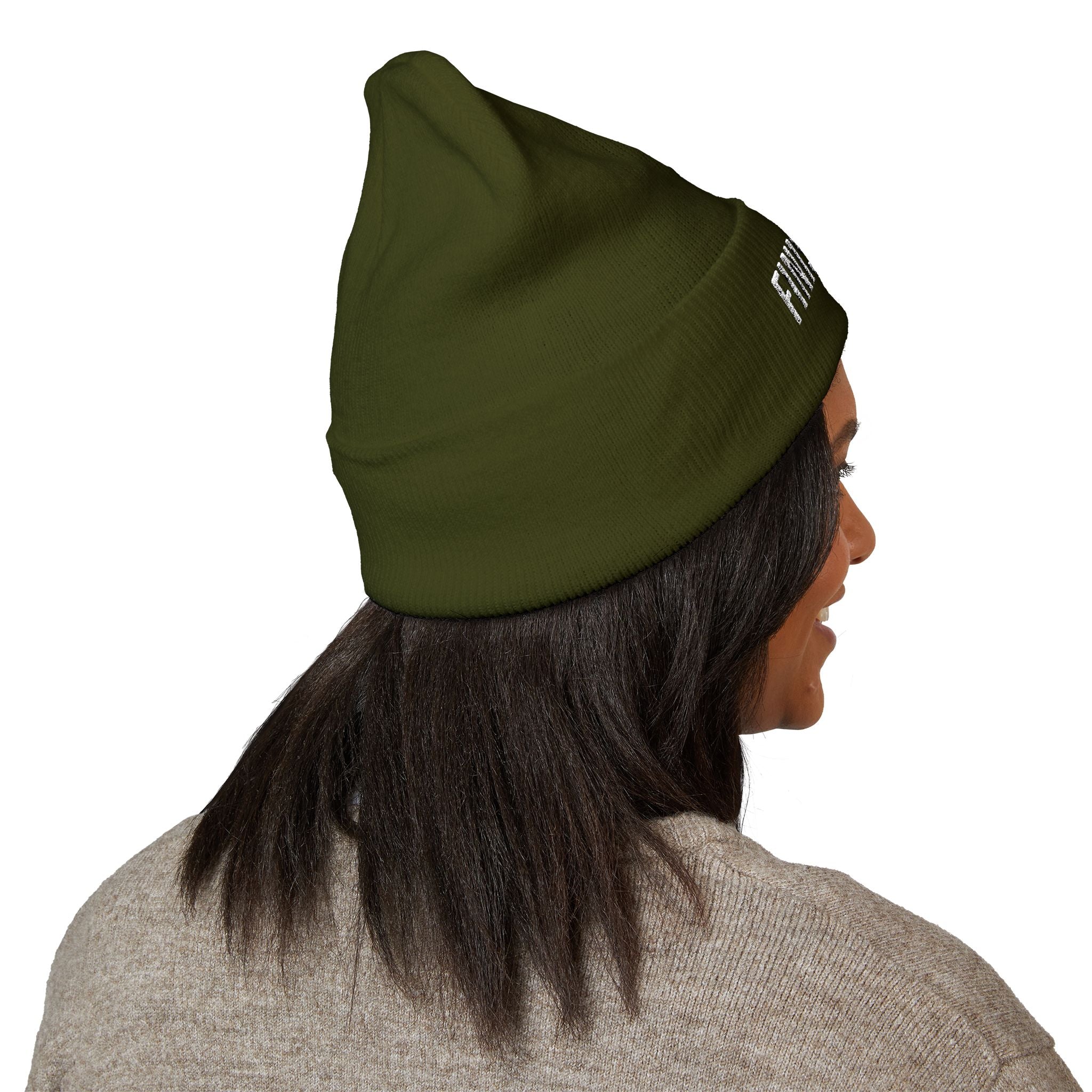 Finish Line Beanie — Embroidered Cuff