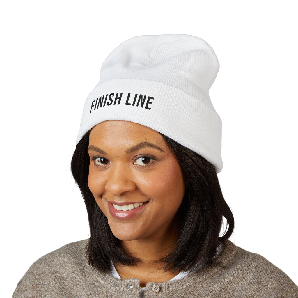 Finish Line Beanie — Black Stitch