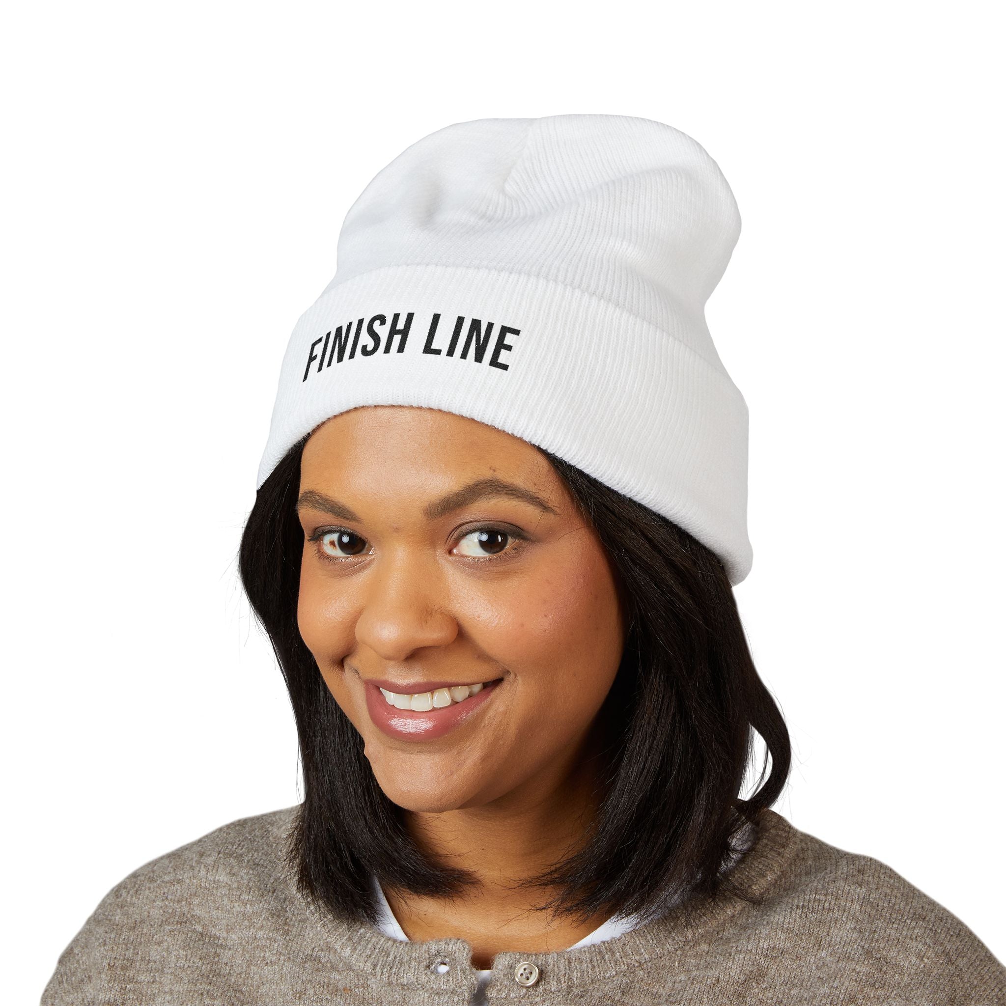 Finish Line Beanie — Black Stitch