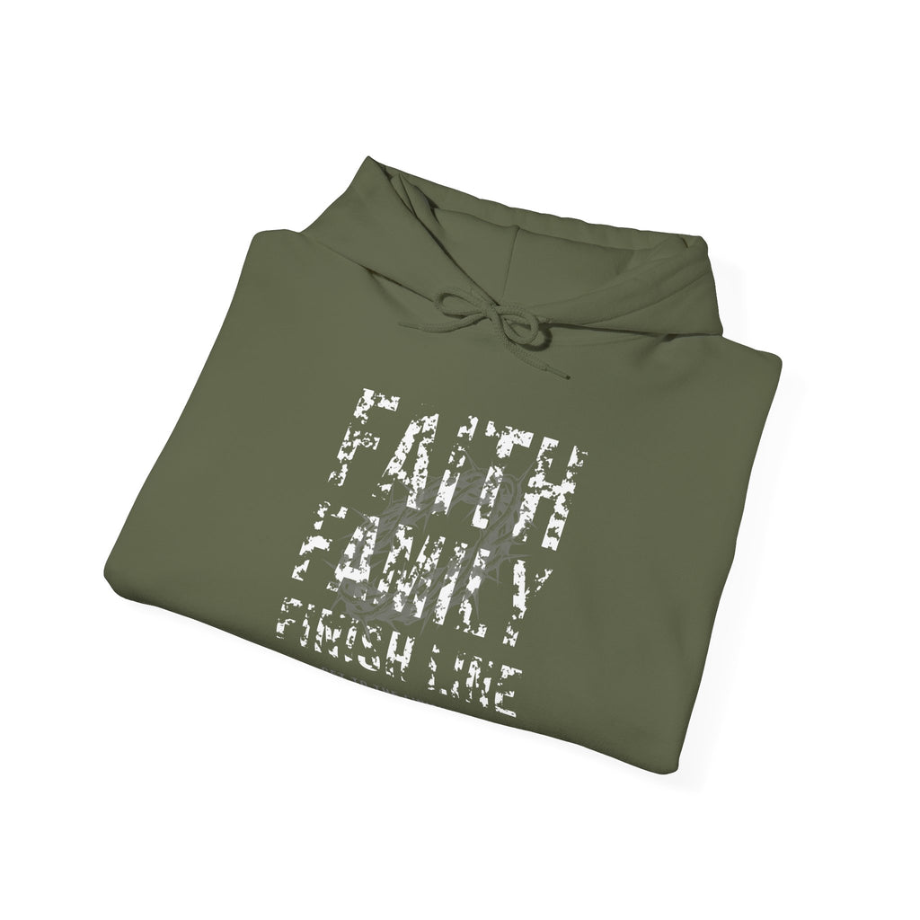 Faith Family Finish Line Hoodie — White