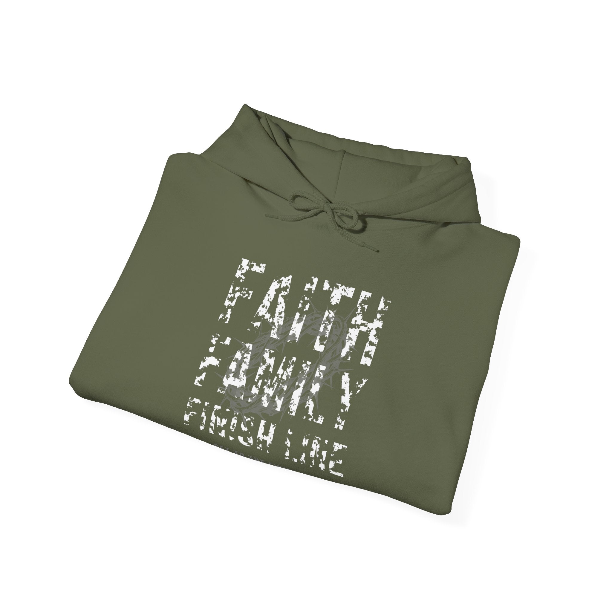 Faith Family Finish Line Hoodie — White