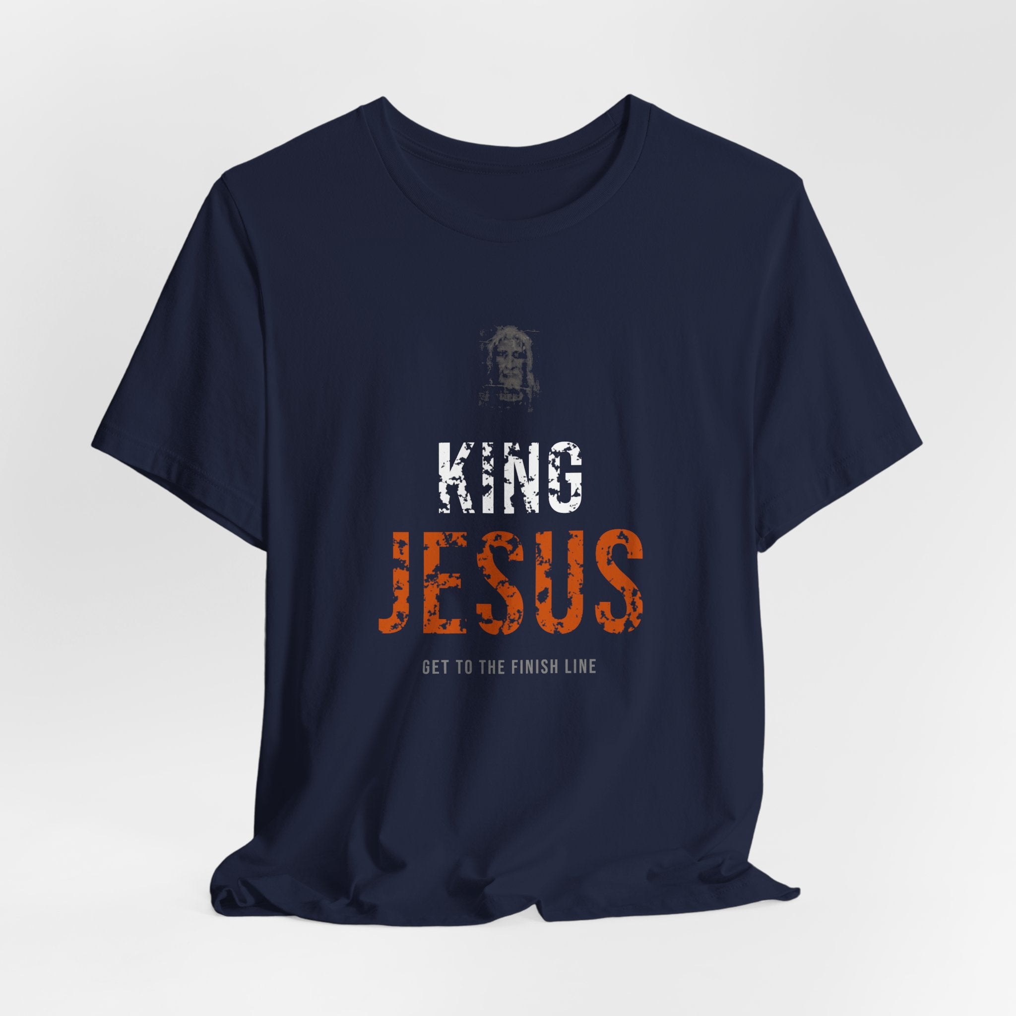 King Jesus Tee — White/Orange