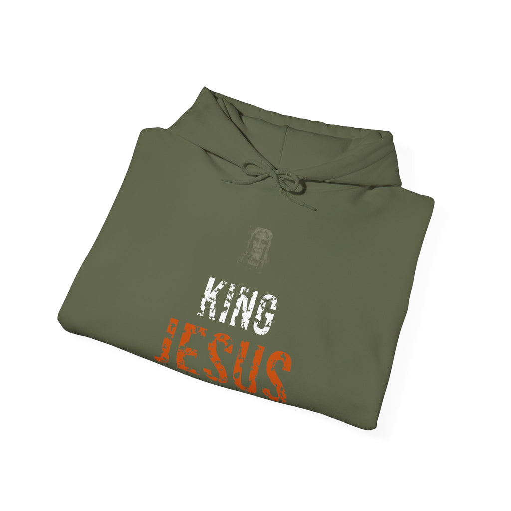 King Jesus Hoodie — White/Orange