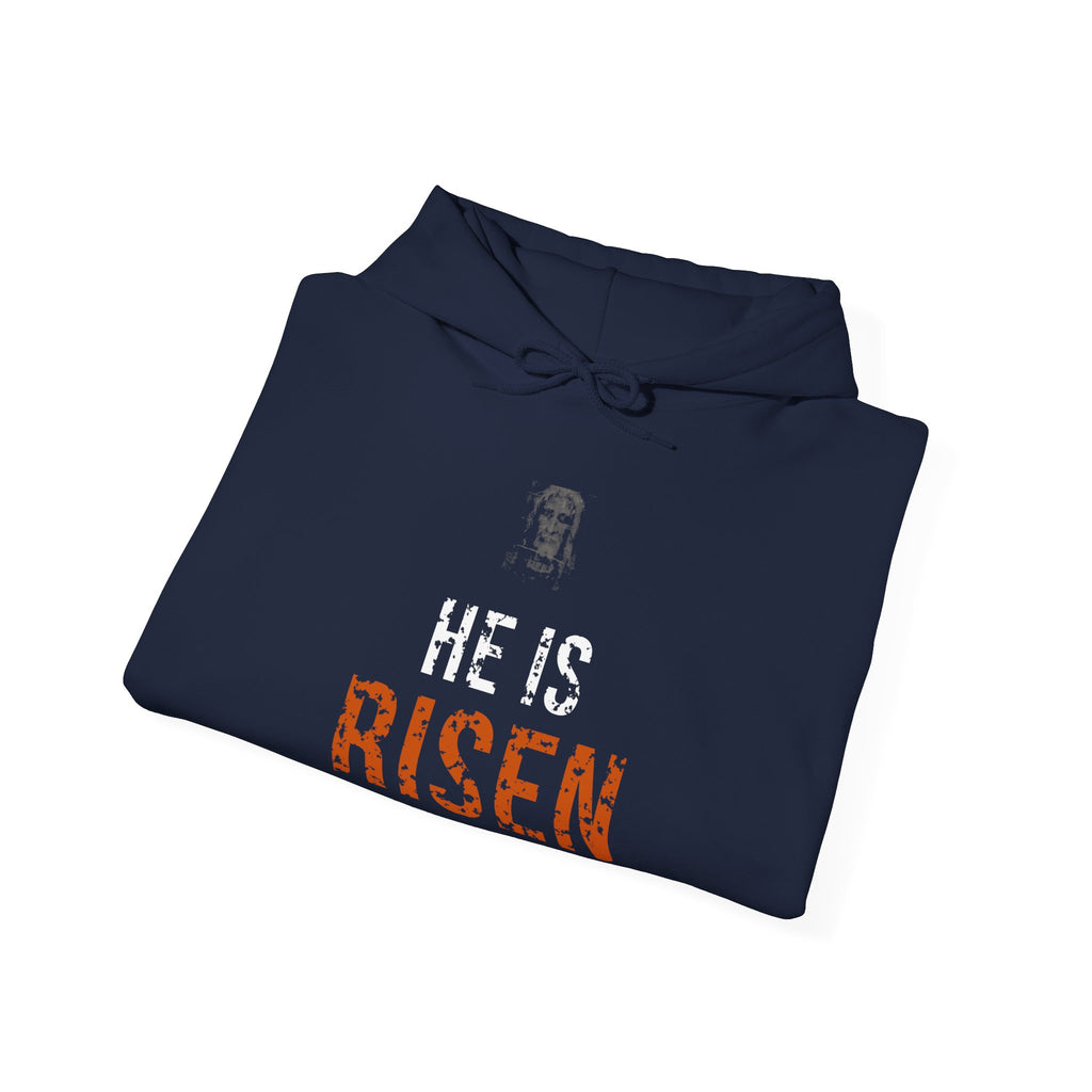 He Is Risen Hoodie — White/Orange