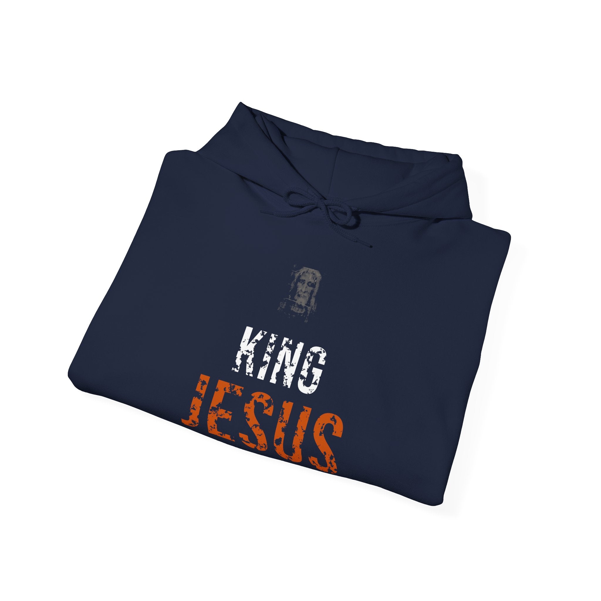 King Jesus Hoodie — White/Orange