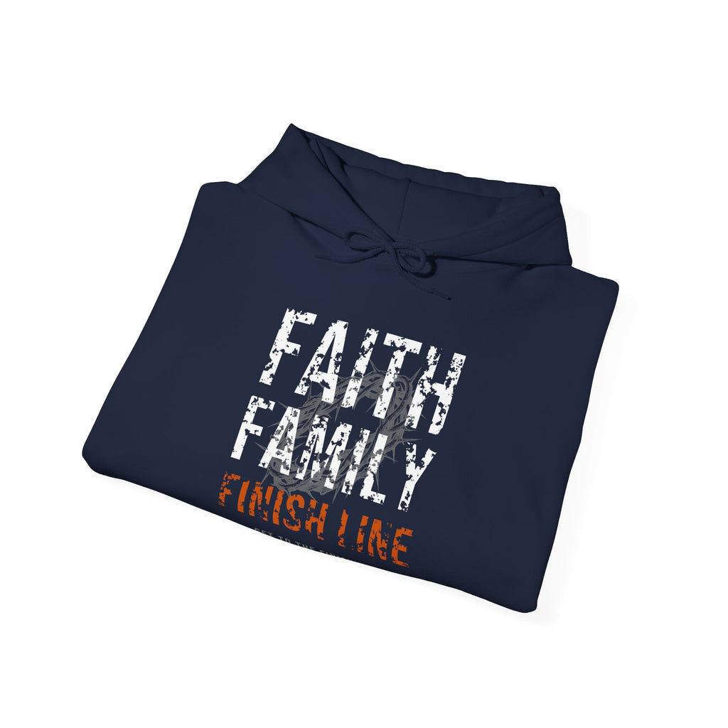 Faith Family Finish Line Hoodie — White/Orange