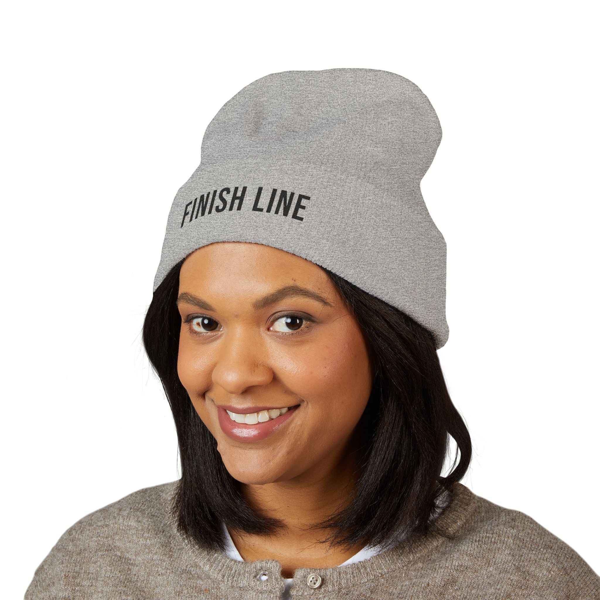 Finish Line Beanie — Black Stitch